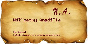 Némethy Angéla névjegykártya